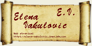 Elena Vakulović vizit kartica